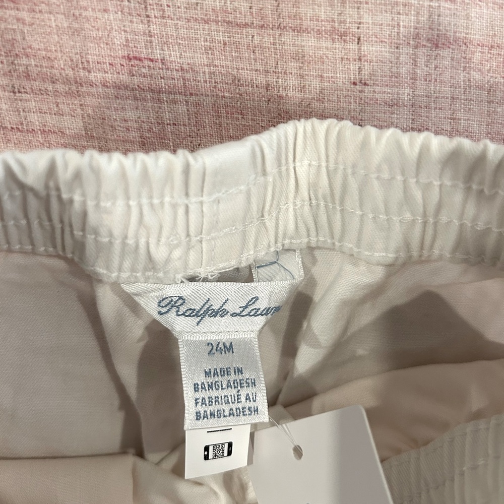 NWT! Ralph Lauren Baby White Shorts with Logo - Picture 4 of 5